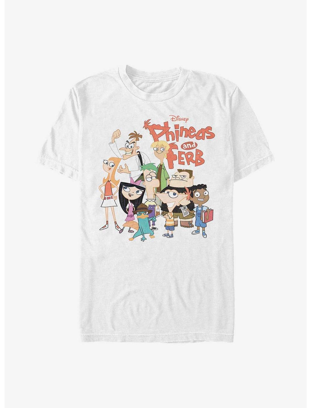 Disney Phineas Ferb The Group Extra Soft T-Shirt, WHITE, hi-res