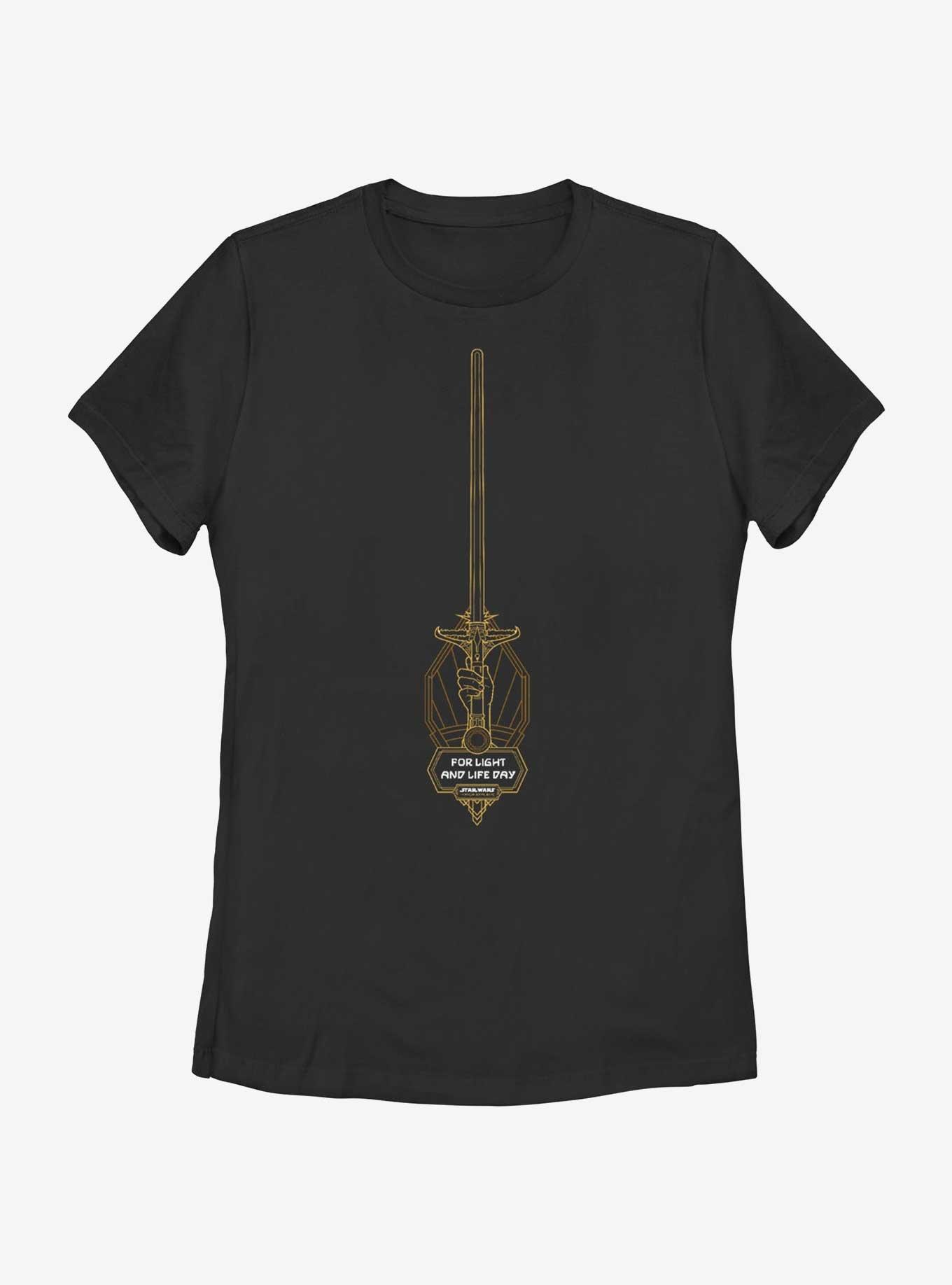 Star Wars Life Day The High Republic Lightsaber Outline Womens T-Shirt, , hi-res