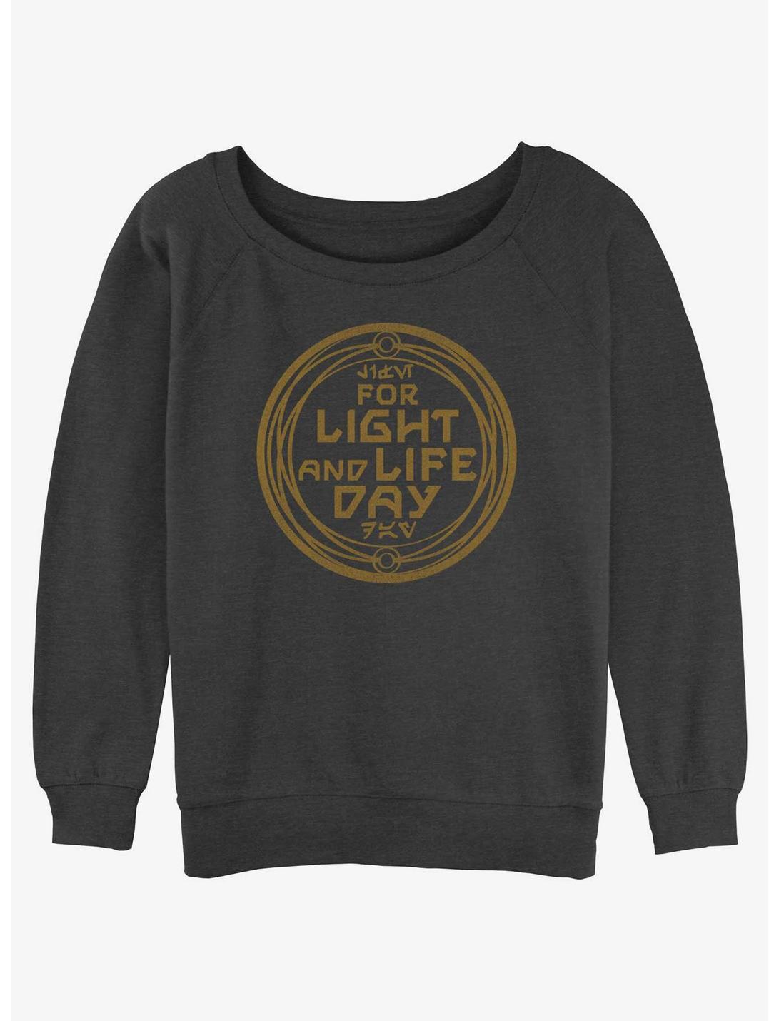 Star Wars For Light And Life Day Badge Womens Slouchy Sweatshirt, CHAR HTR, hi-res