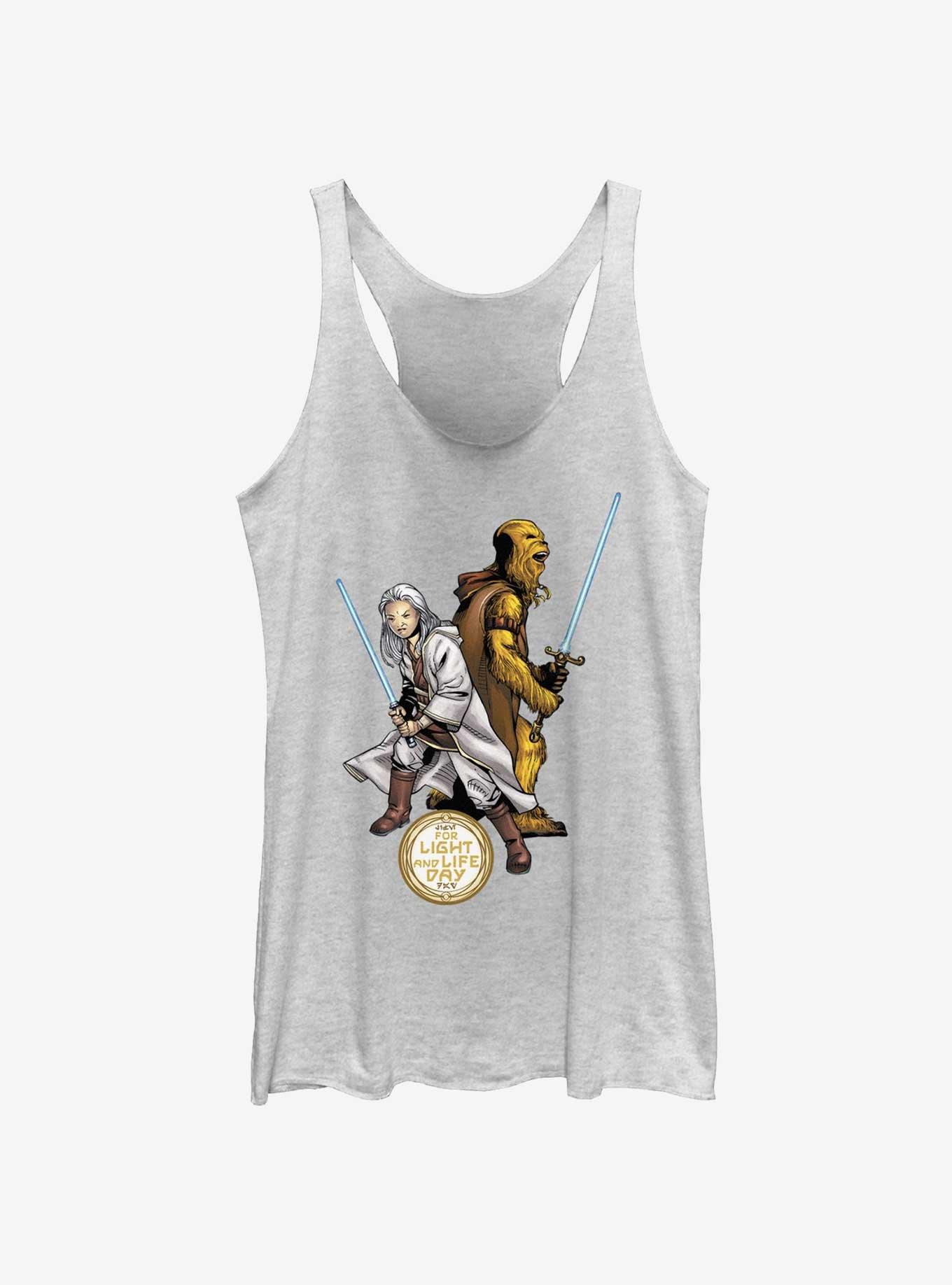 Star Wars Life Day Back To Back Womens Tank Top, WHITE HTR, hi-res