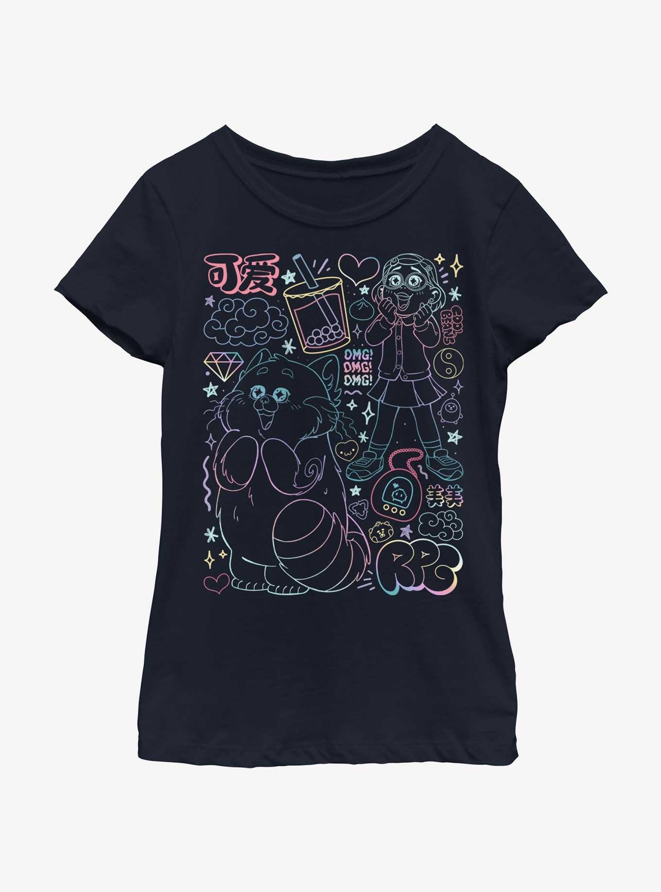 Disney Pixar Turning Red Super Doodle Youth Girls T-Shirt