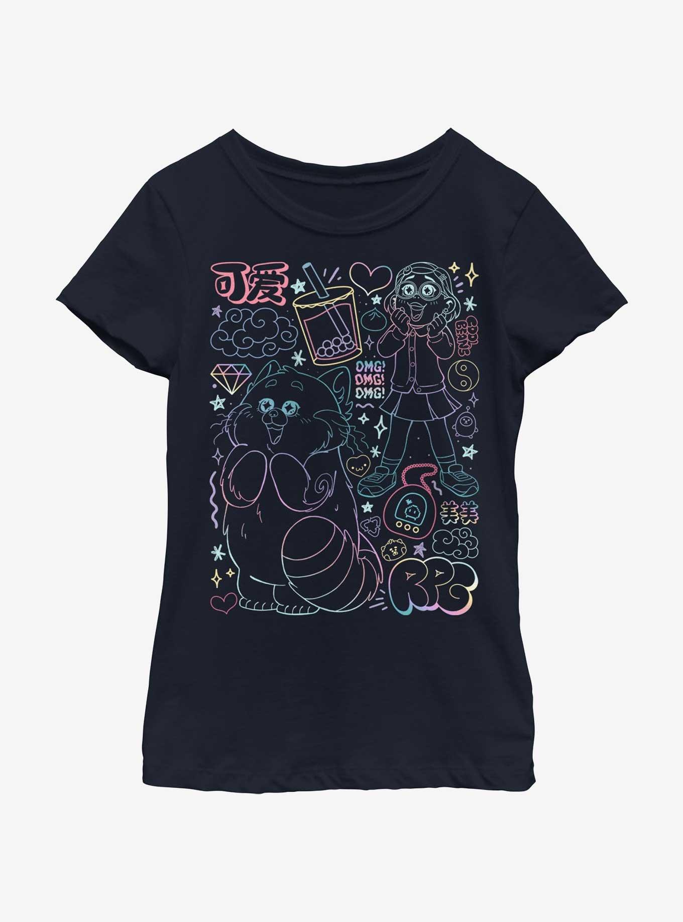Disney Pixar Turning Red Super Doodle Youth Girls T-Shirt, , hi-res