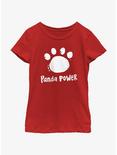 Disney Pixar Turning Red Panda Power Logo Youth Girls T-Shirt, RED, hi-res