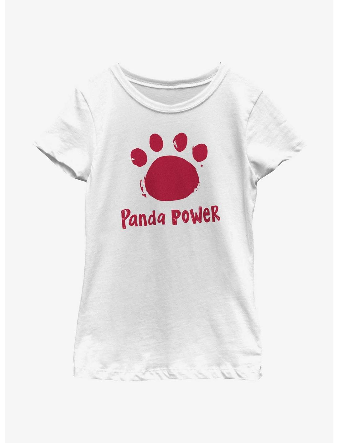 Disney Pixar Turning Red Panda Power Logo Youth Girls T-Shirt, WHITE, hi-res