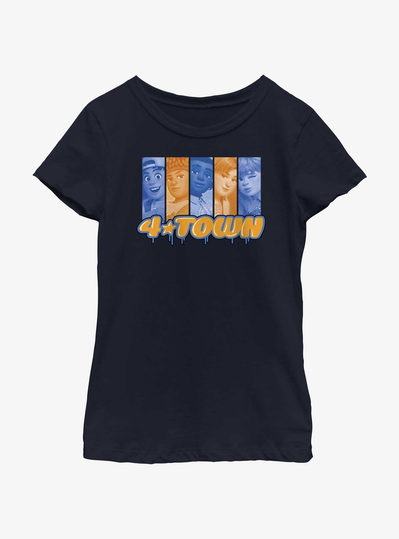 Disney Pixar Turning Red 4 Town Panels Youth Girls T-Shirt, NAVY, hi-res