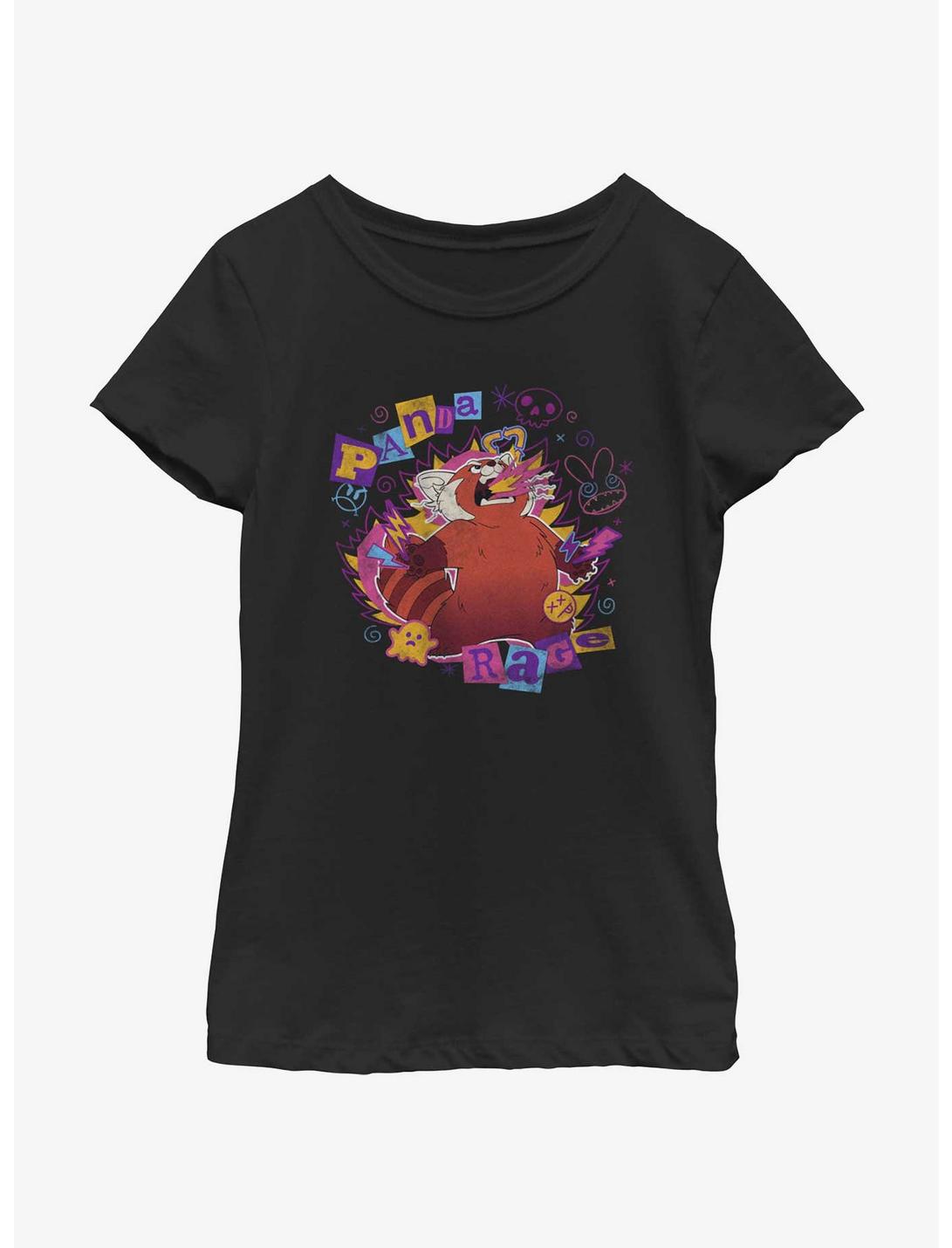 Disney Pixar Turning Red Panda Rage Doodles Youth Girls T-Shirt, BLACK, hi-res