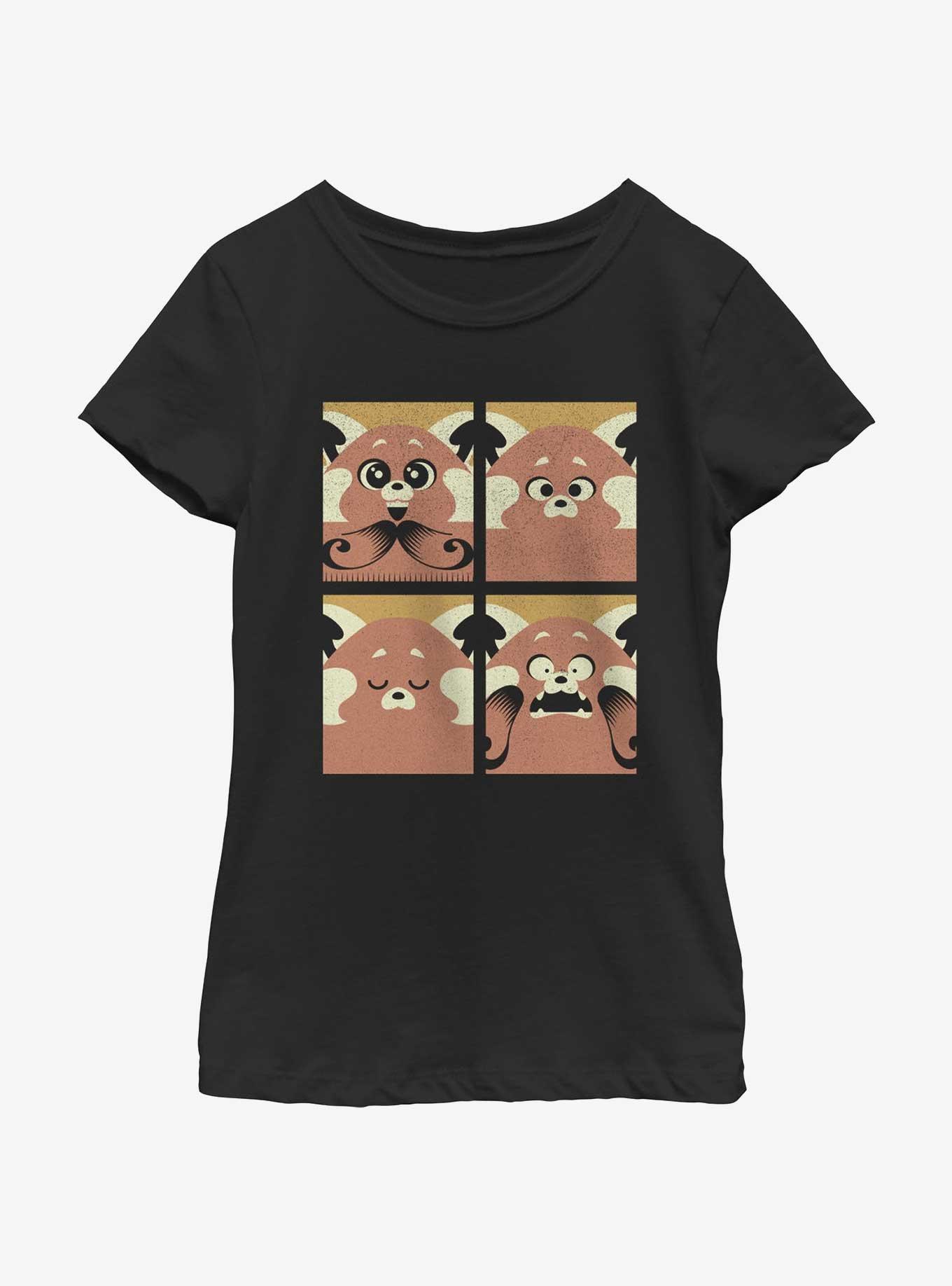 Disney Pixar Turning Red Panda Grid Youth Girls T-Shirt