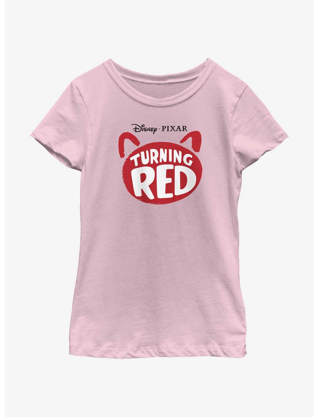 Disney Pixar Turning Red Panda Logo Youth Girls T-Shirt, PINK, hi-res