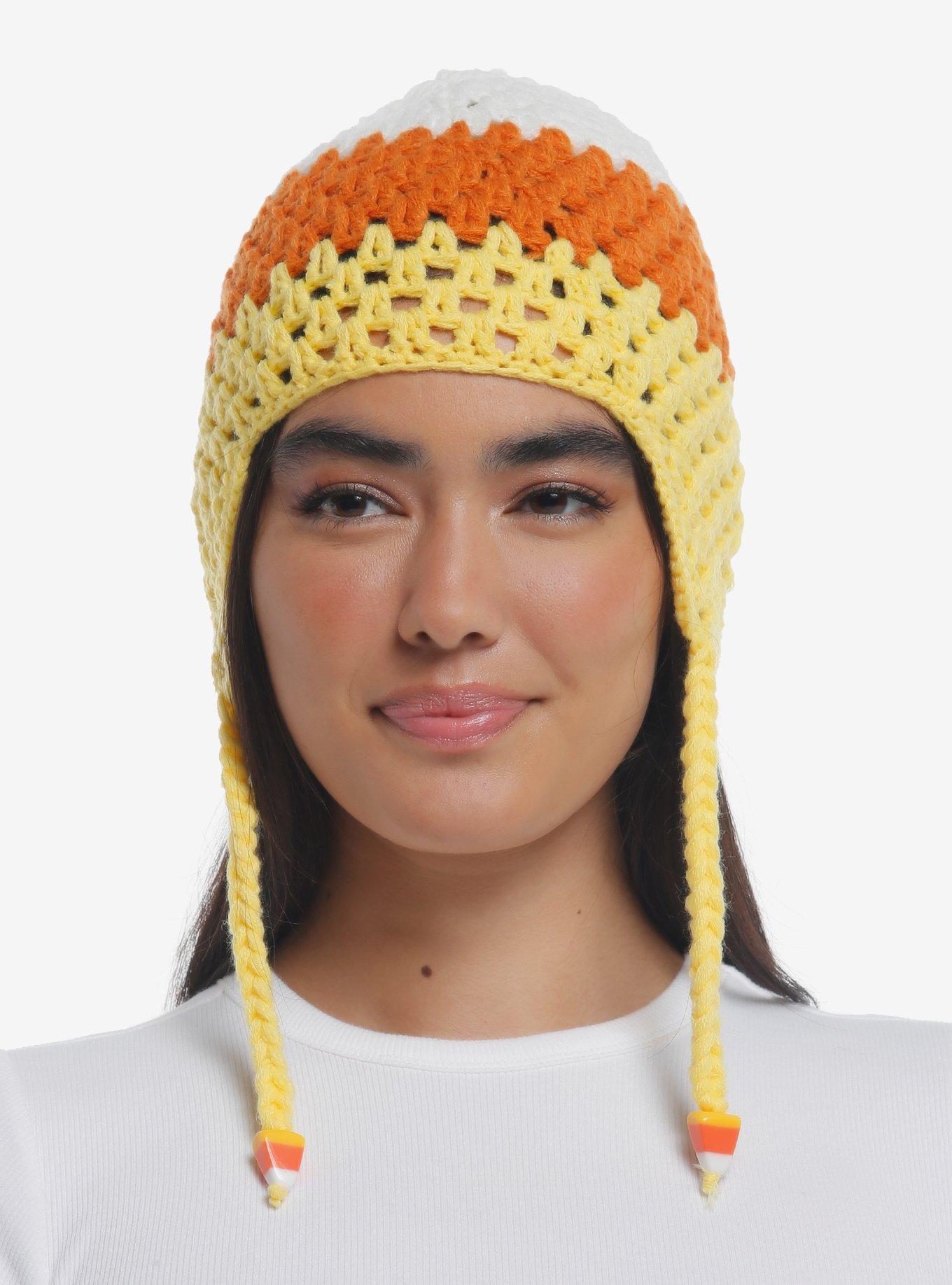 Candy Corn Knit Tassel Beanie, , hi-res