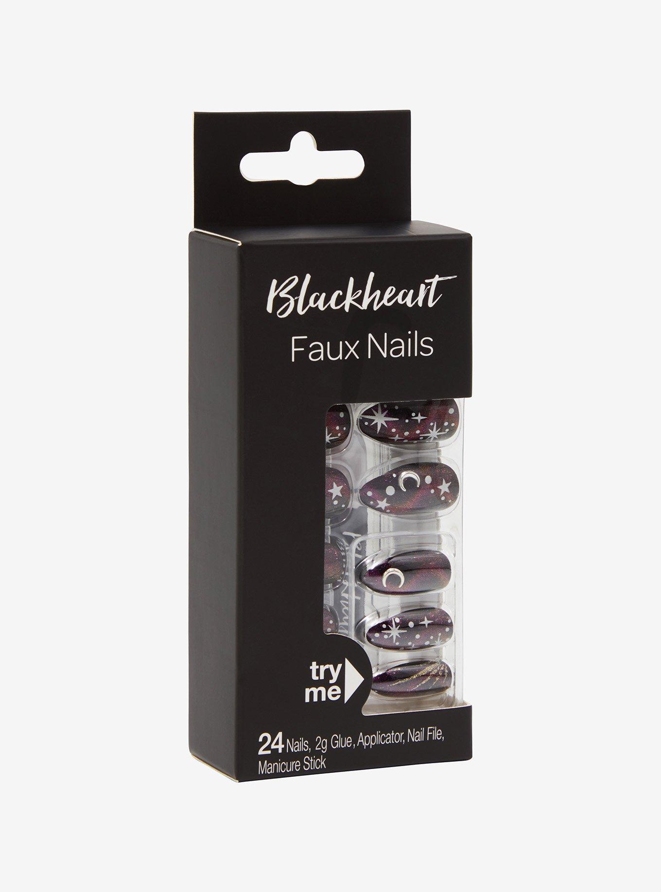 Blackheart Celestial Glitter Faux Nail Set, , hi-res