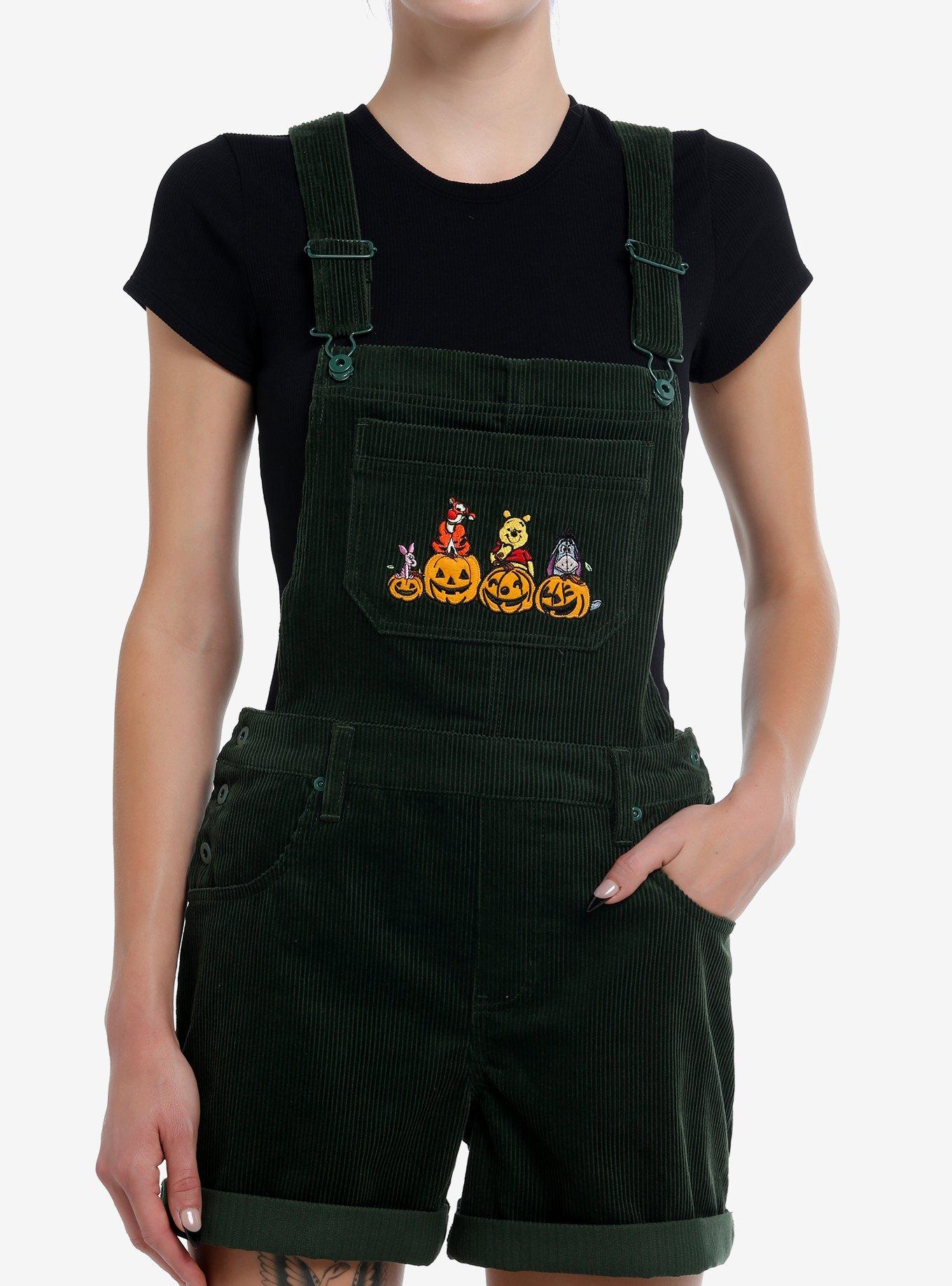 Disney Winnie The Pooh Halloween Corduroy Shortalls, FOREST GREEN, hi-res