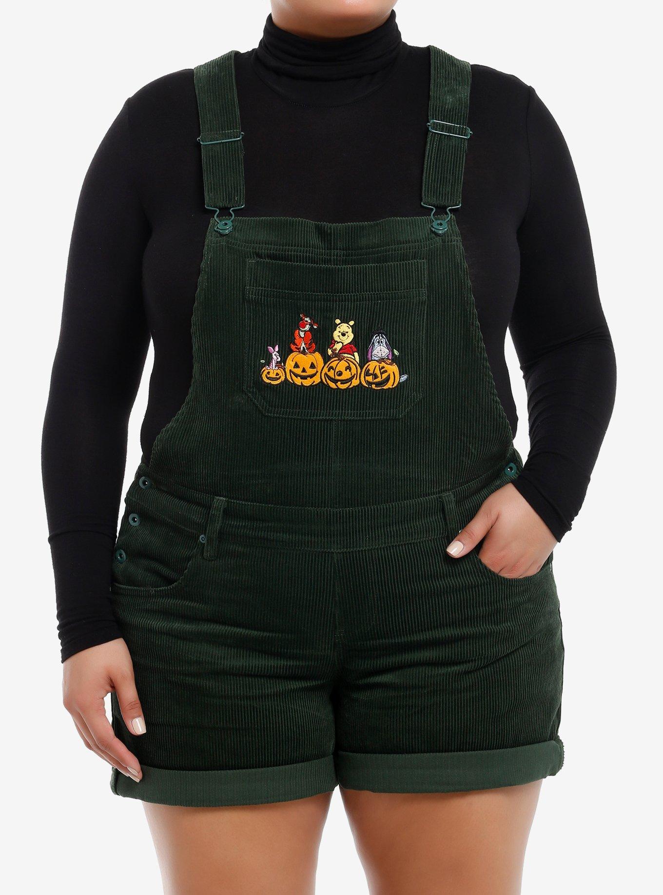 Disney Winnie The Pooh Halloween Corduroy Shortalls Plus Size, , hi-res