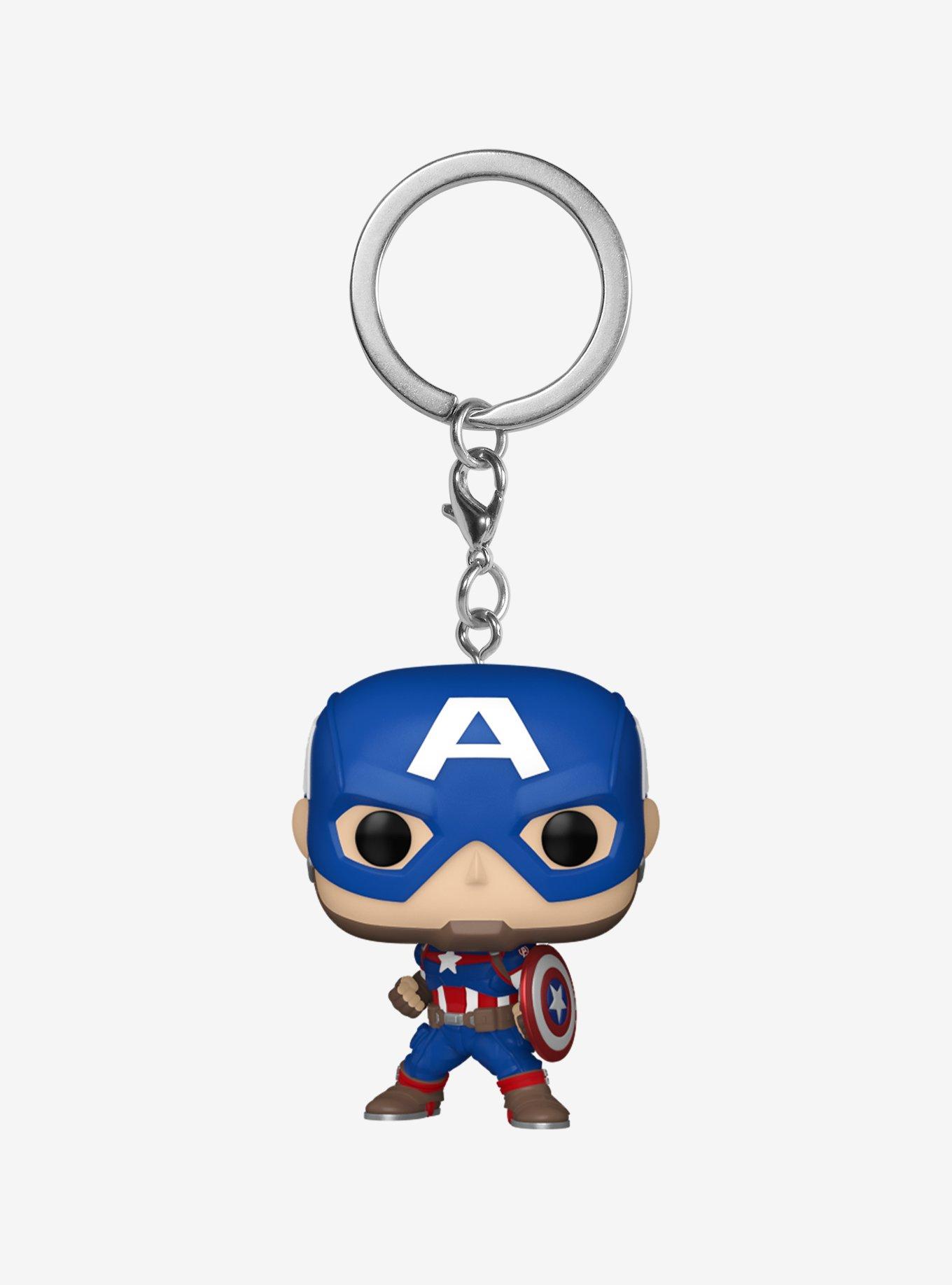 Funko Pocket Pop! Marvel Captain America Bobblehead Keychain, , hi-res