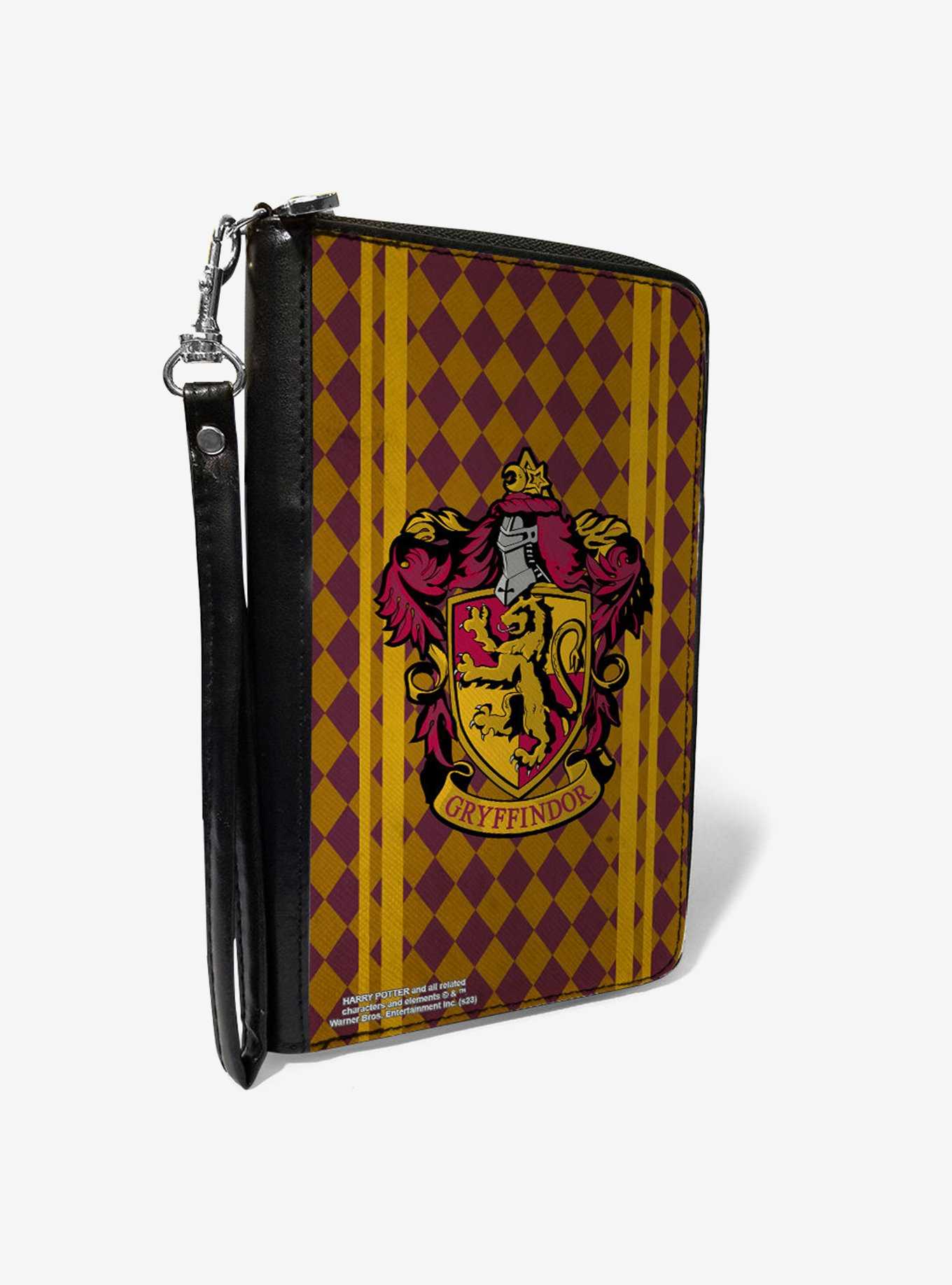 Harry Potter Gryffindor Crest Stripes Diamonds Zip Around Wallet, , hi-res