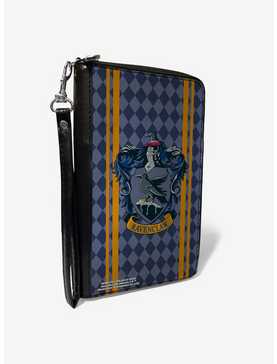 Harry Potter Ravenclaw Crest Stripes Diamonds Zip Around Wallet, , hi-res