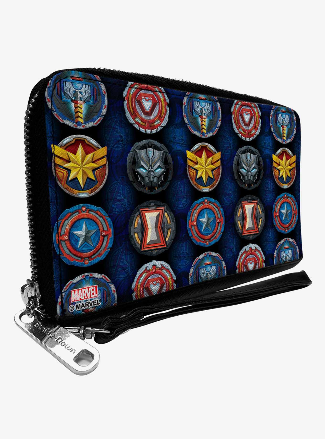 Marvel Avengers Superhero Icons Zip Around Wallet, , hi-res