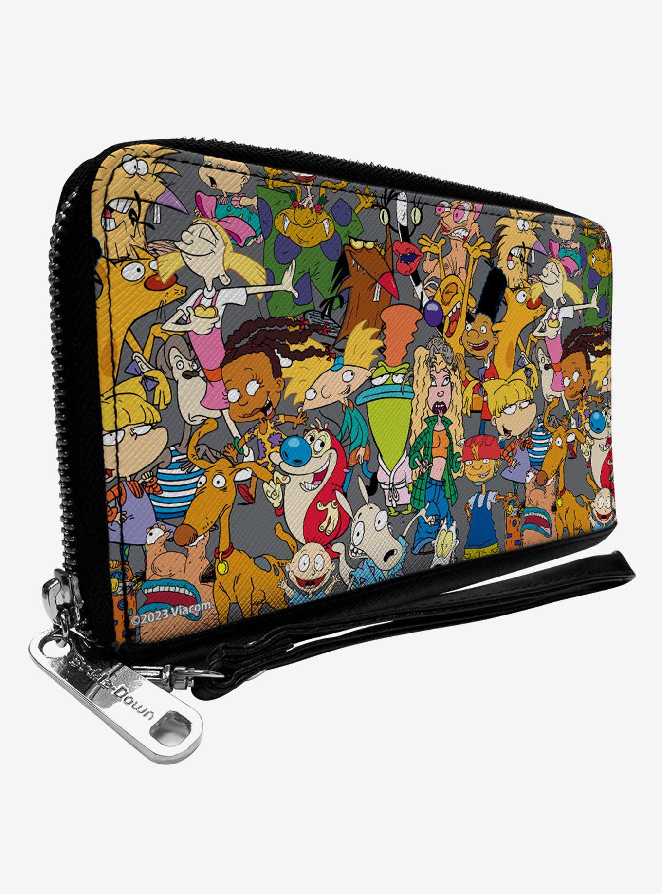 Nickelodeon 90s Rewind Multi Character Mash Up Zip Around Wallet, , hi-res