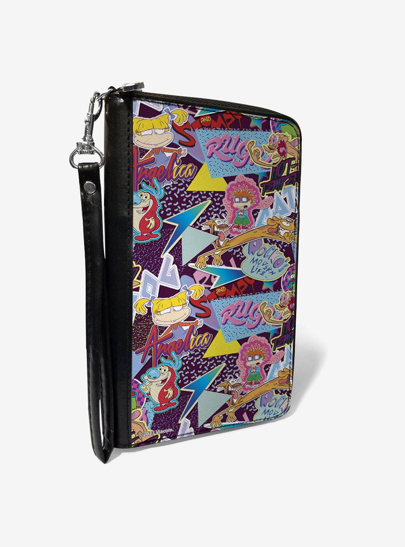 Nickelodeon 90s Show Logos and Characters Zip Around Wallet, , hi-res