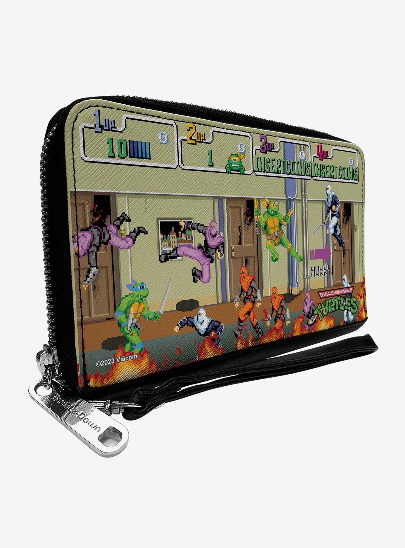 Teenage Mutant Ninja Turtles 8 Bit Video Battle Zip Around Wallet, , hi-res