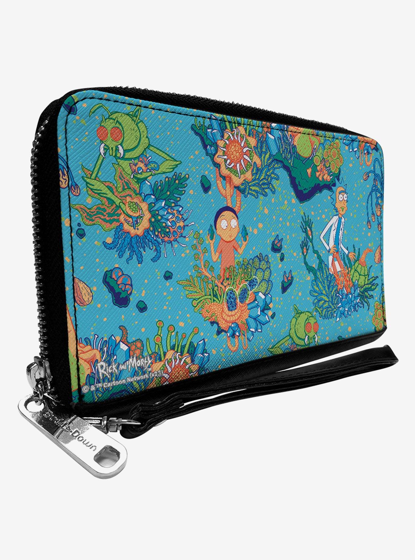 Rick and Morty Botanical Garden Collage Zip Around Wallet, , hi-res