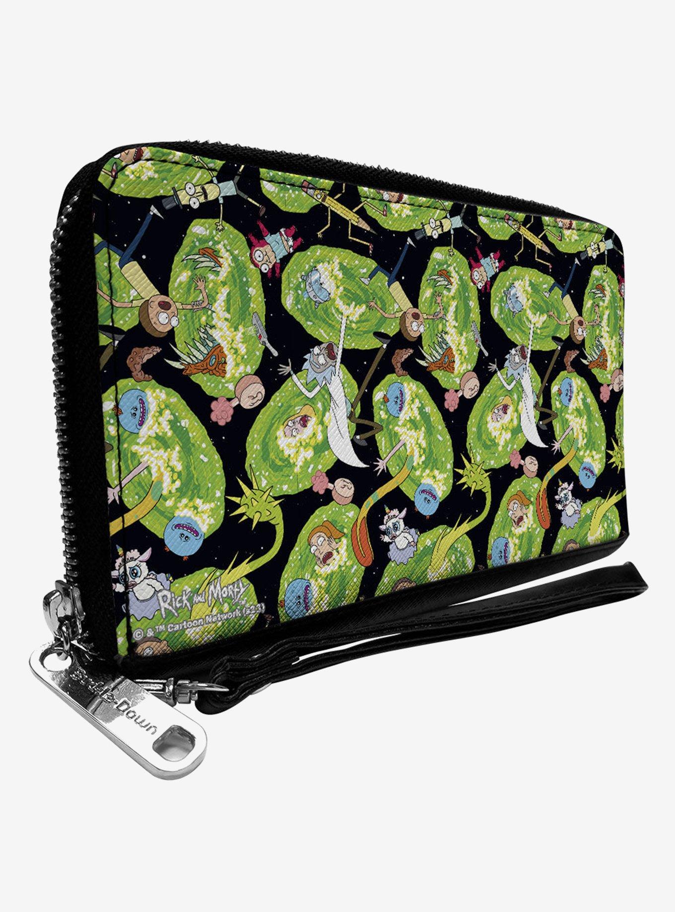 Rick and Morty Portal Character Scattered Zip Around Wallet, , hi-res