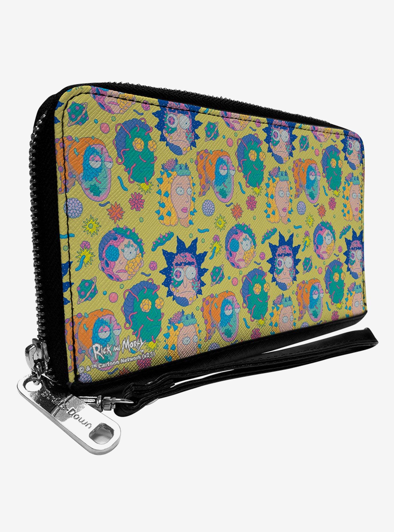 Rick and Morty Smith Family Faces and Cells Zip Around Wallet