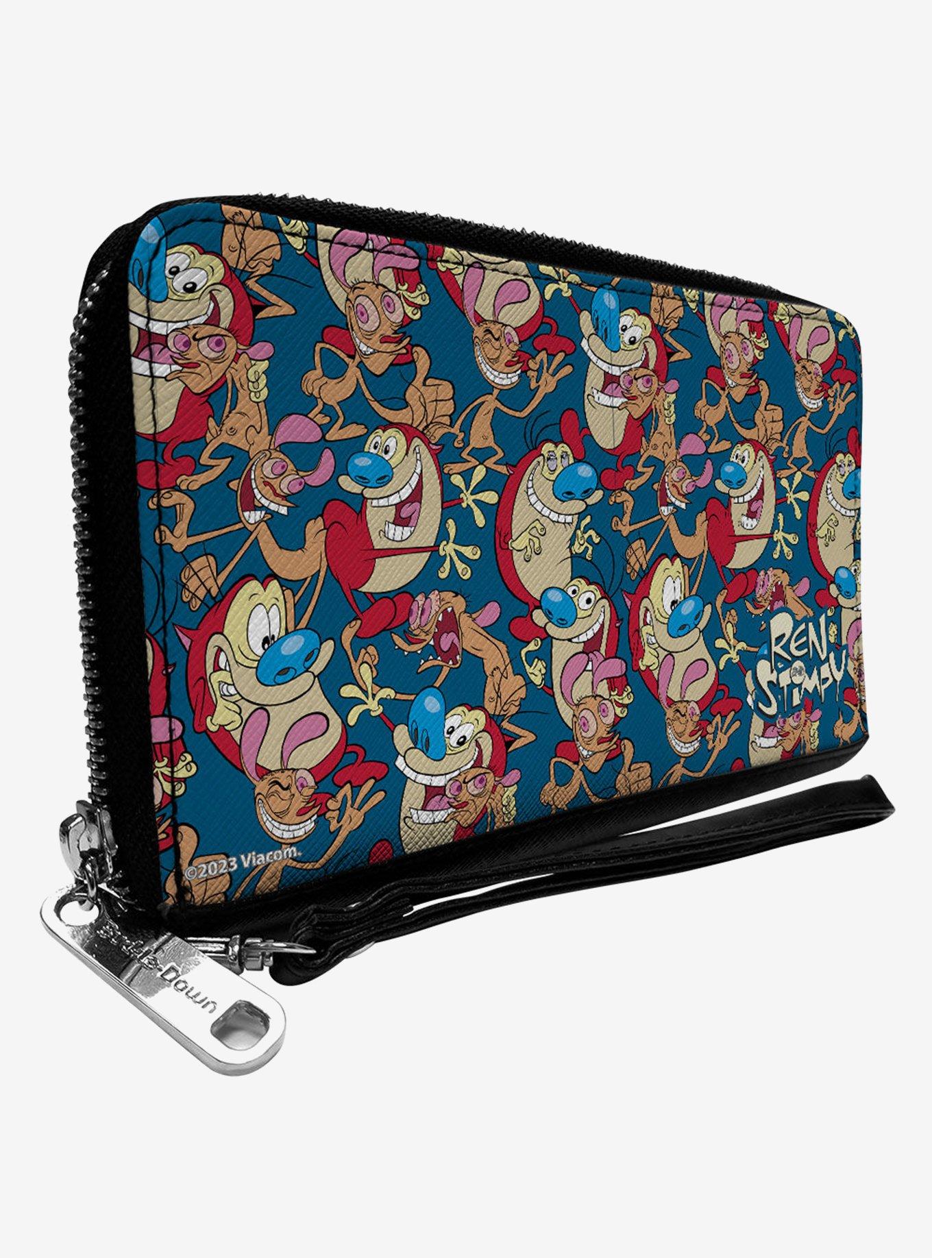 Ren and Stimpy Multi Pose Collage Zip Around Wallet, , hi-res