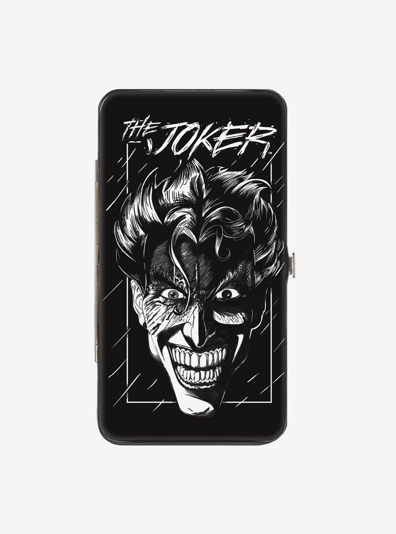 DC Comics The Joker Smiling Face Sketch Hinged Wallet, , hi-res