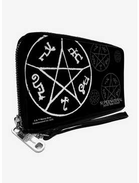 Supernatural Devils Trap Symbol Scattered Zip Around Wallet, , hi-res