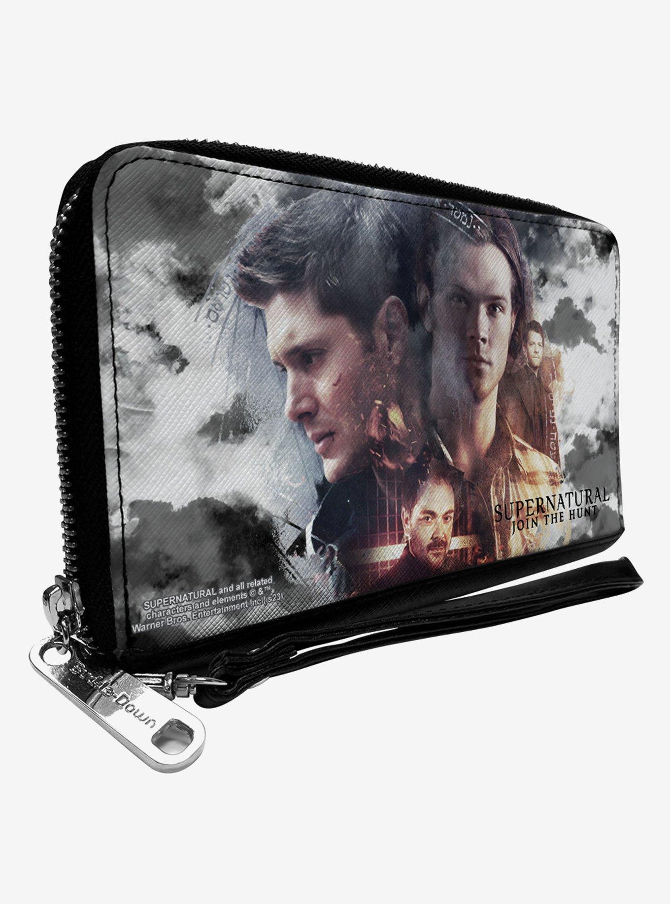 Supernatural 4-Character Collage In Clouds Zip Around Wallet, , hi-res