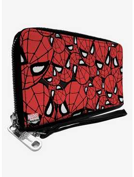 Marvel Spider-Man Face Stacked Zip Around Wallet, , hi-res