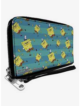 SpongeBob SquarePants Dancing Pose Scattered Zip Around Wallet, , hi-res