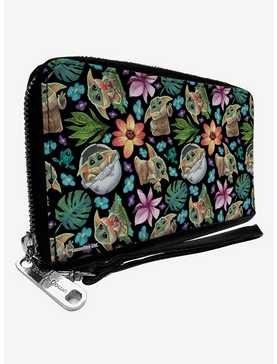 Star Wars The Mandalorian The Child Poses and Floral Zip Around Wallet, , hi-res