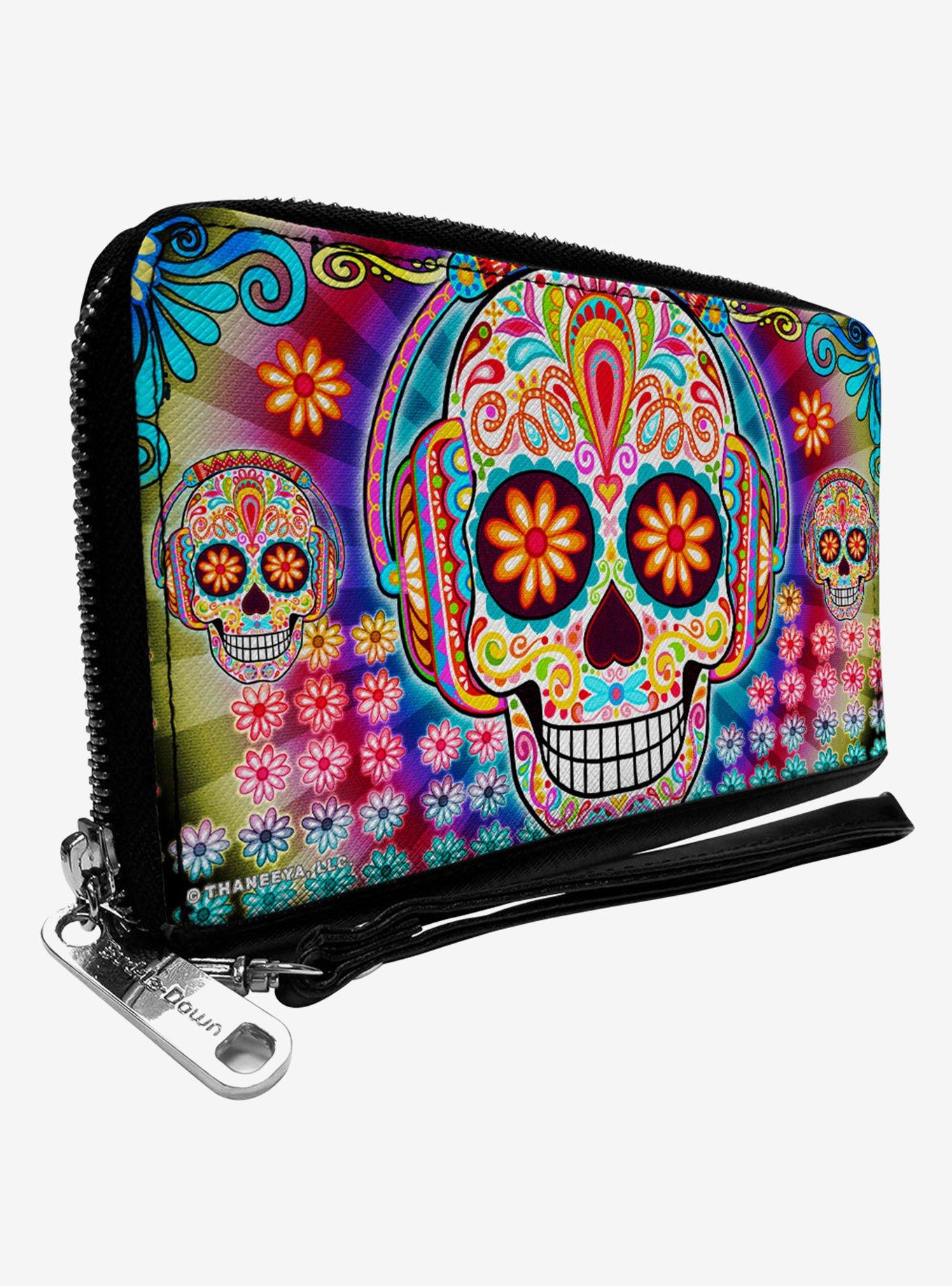 Thaneeya McArdle Tranquility Beats Calaveras Flowers Zip Around Wallet, , hi-res