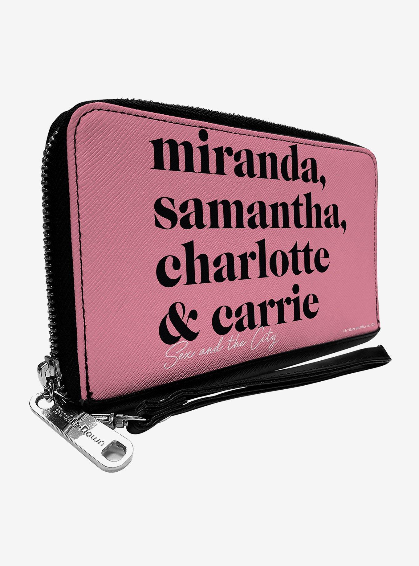 Sex and The City Names Stacked Zip Around Wallet, , hi-res