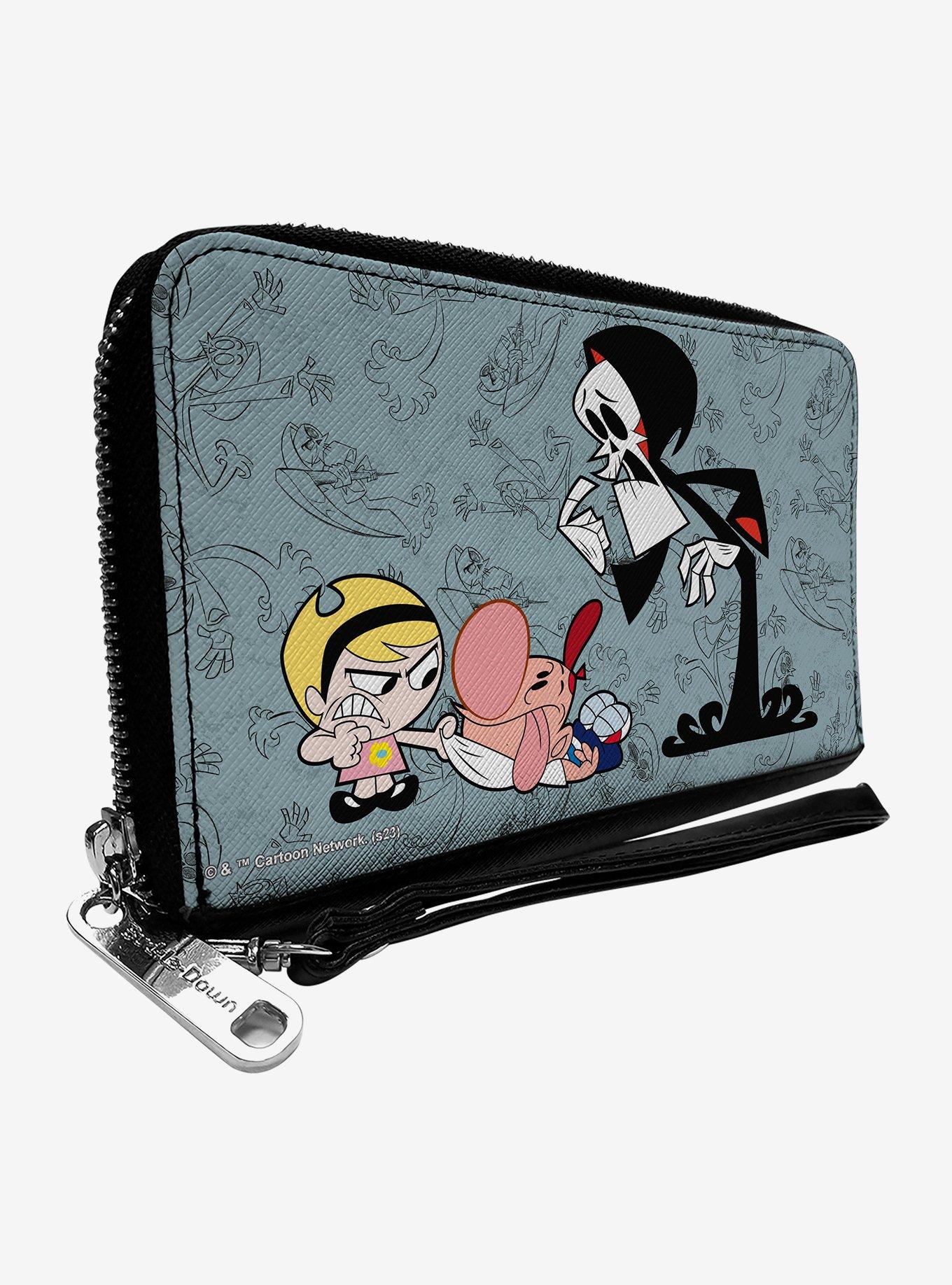 ＊Tt.glad/Zipper Compact Wallet＊ The Grim Adventures of Billy and Mandy Group Zip Around Wallet