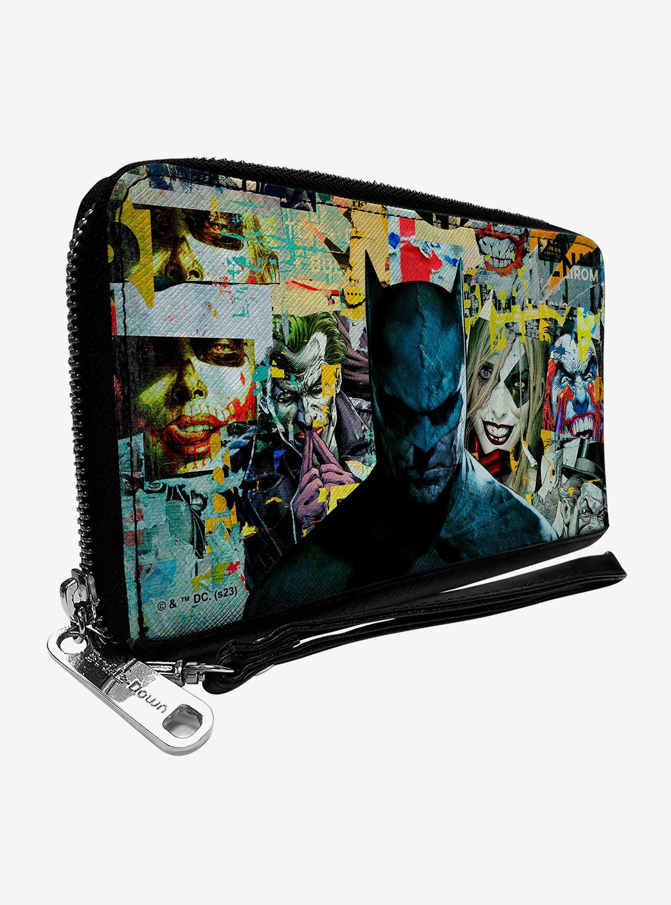 DC Comics Batman and Gotham City Villains Torn Faces Zip Around Wallet, , hi-res