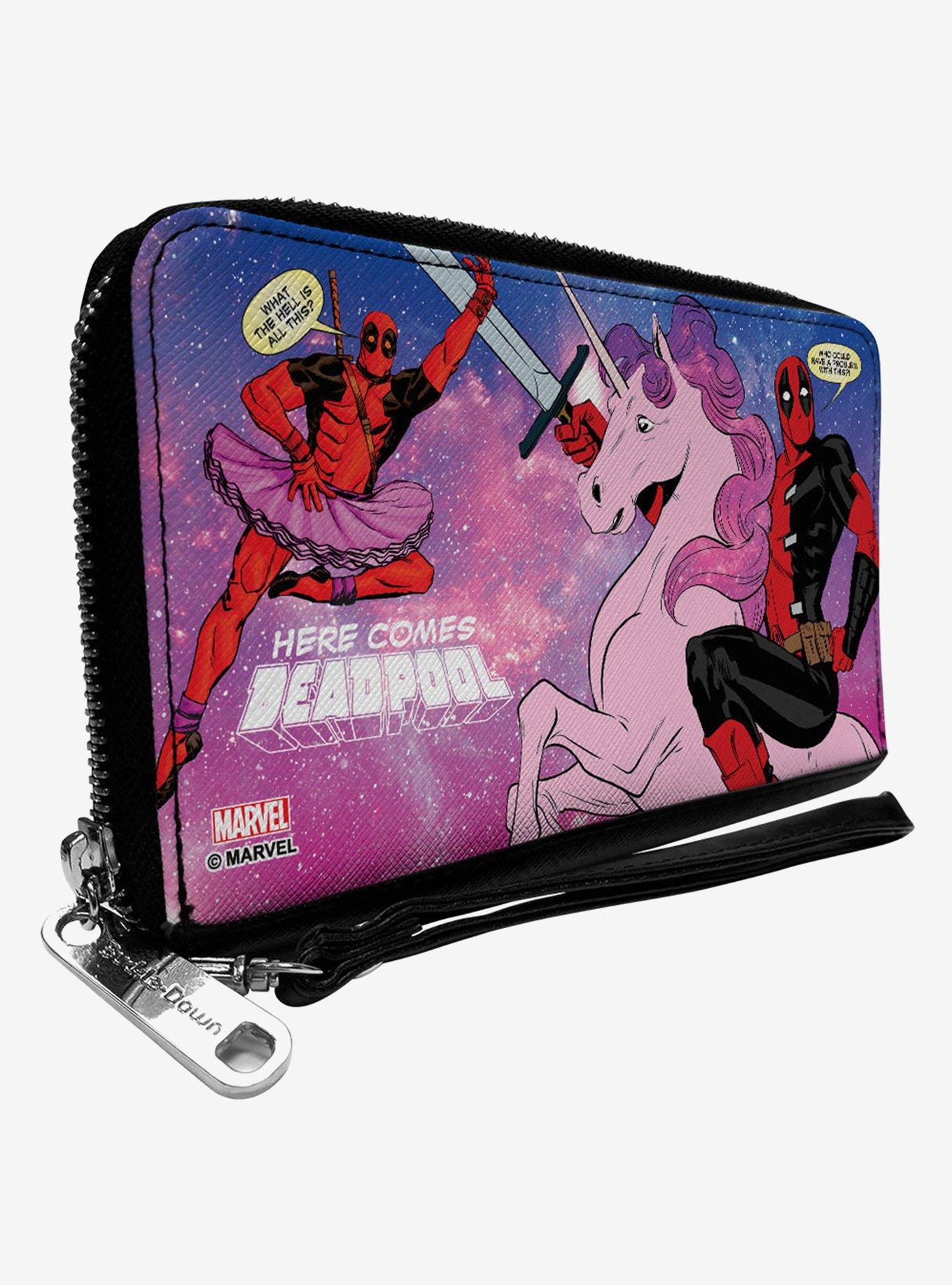 Marvel Deadpool Tutu Unicorn Here Comes Deadpool Zip Around Wallet
