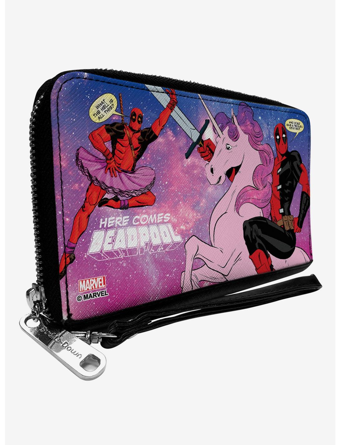 Marvel Deadpool Tutu Unicorn Here Comes Deadpool Zip Around Wallet, , hi-res