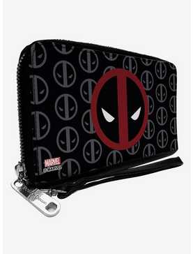 Marvel Deadpool Logo Centered Monogram Zip Around Wallet, , hi-res