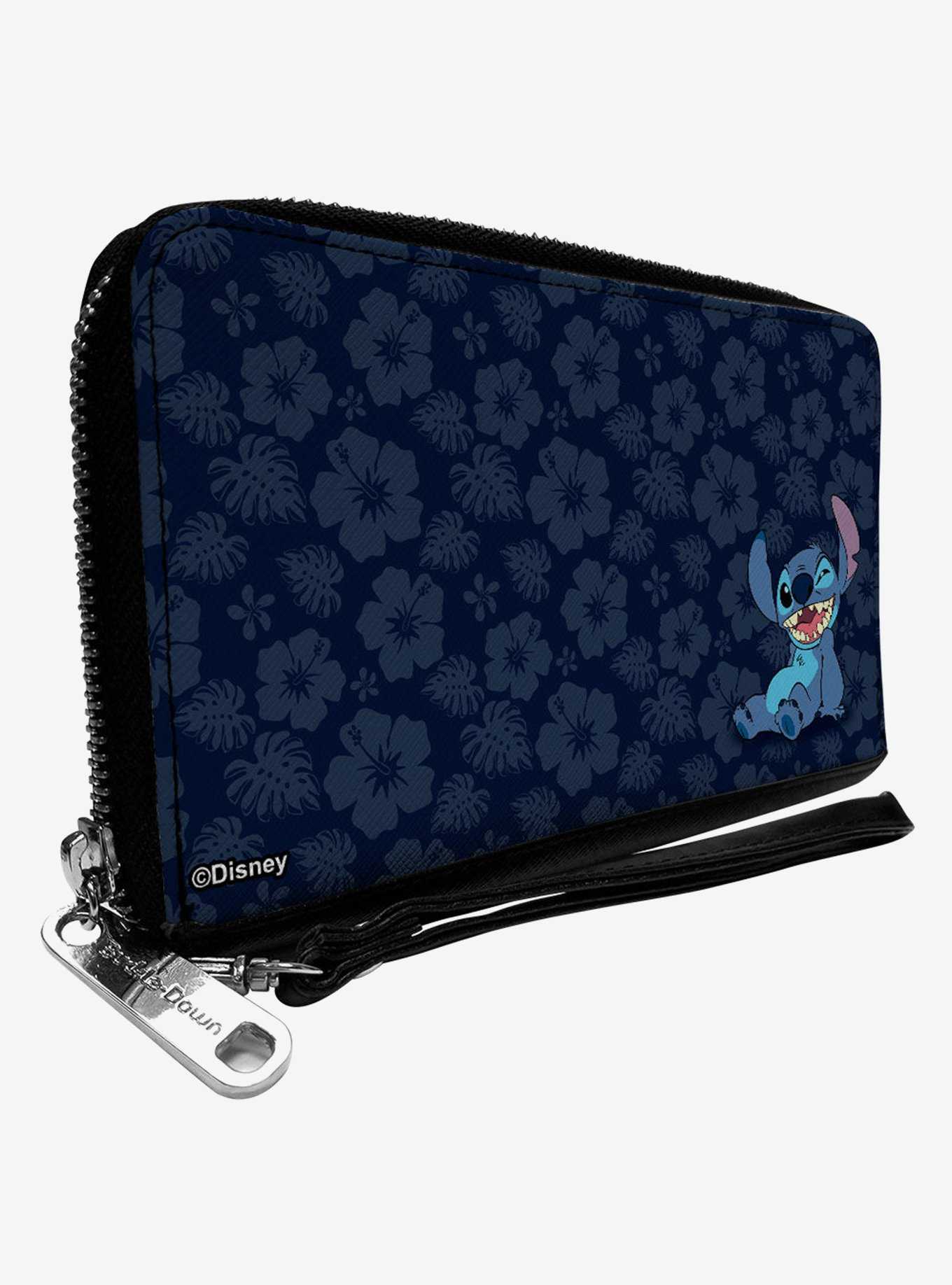 Disney Lilo & Stitch Winking Tropical Flora Zip Around Wallet, , hi-res