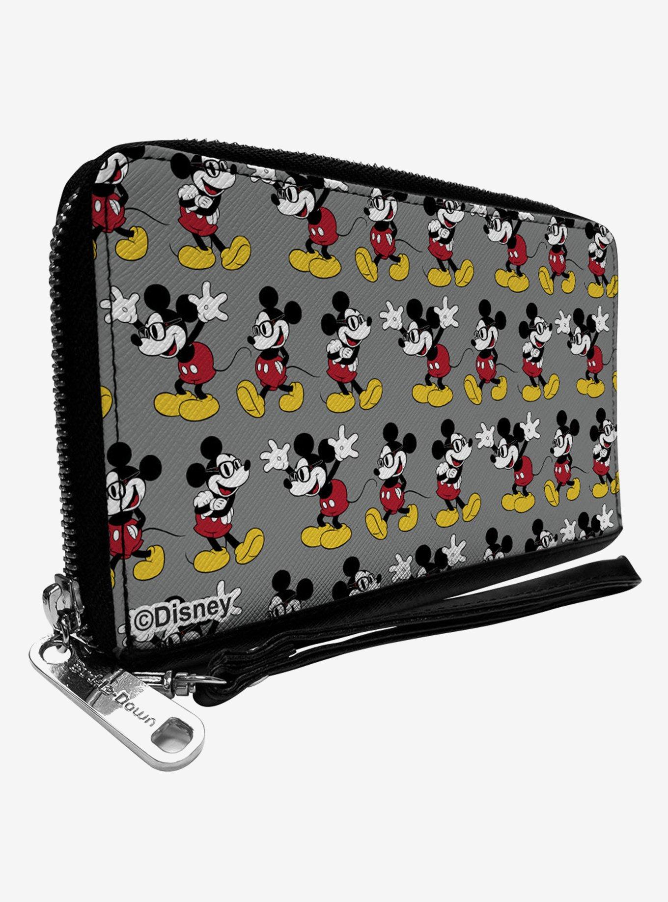 Disney Nerdy Mickey Mouse 3 Pose Stripe Zip Around Wallet, , hi-res