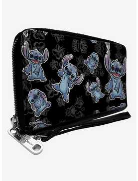 Disney Lilo & Stitch Poses Hibiscus Sketch Zip Around Wallet, , hi-res