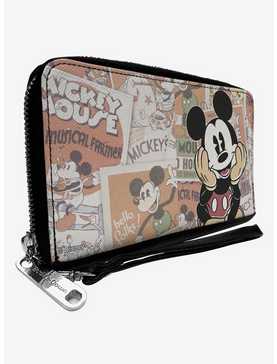 Disney Mickey Sitting Pose Close Up Stacked Comics Zip Around Wallet, , hi-res