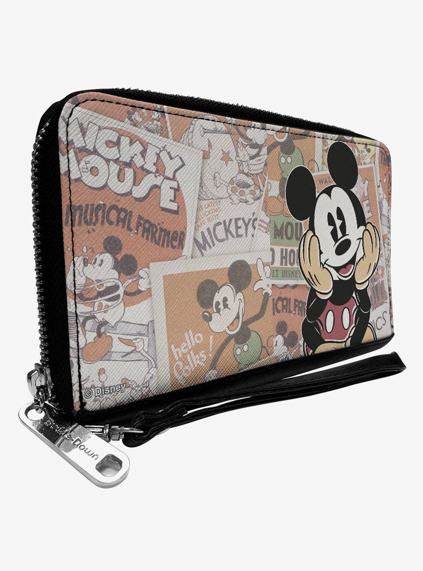 Disney Mickey Sitting Pose Close Up Stacked Comics Zip Around Wallet, , hi-res