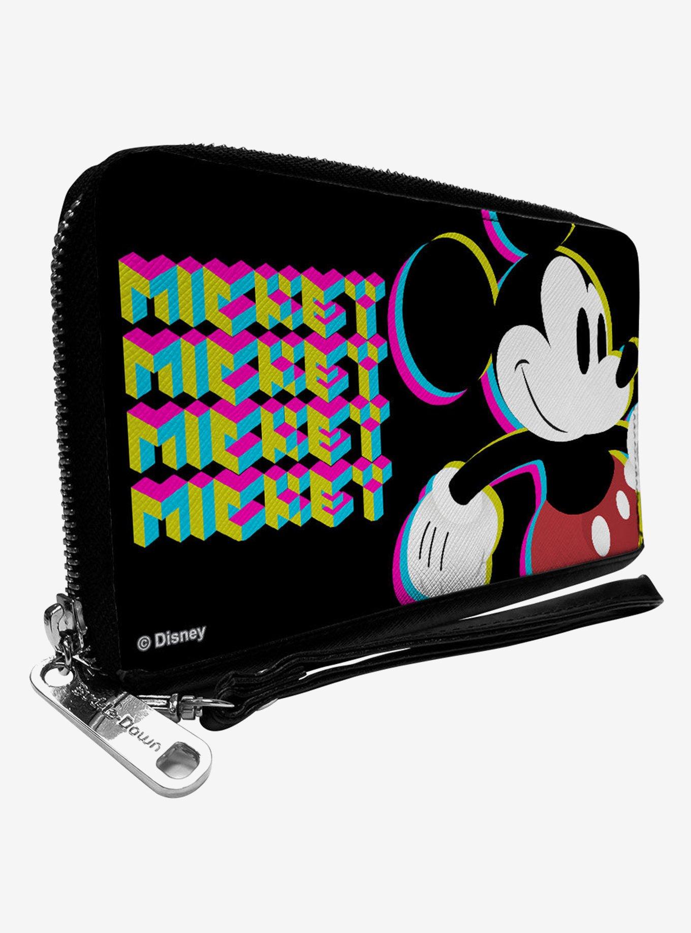 Disney Mickey Mouse Walking Pixel Zip Around Wallet, , hi-res