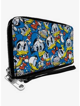 Disney Donald Duck Expressions Stacked Zip Around Wallet, , hi-res