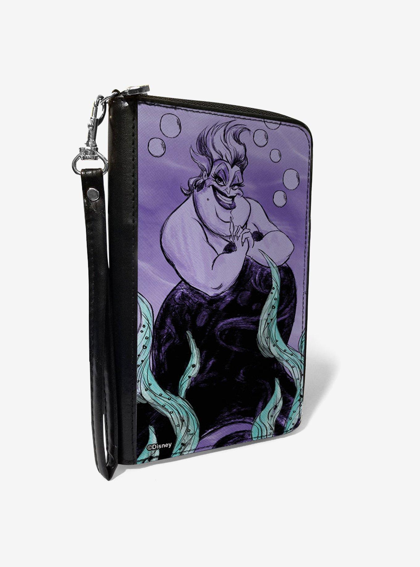 Disney The Little Mermaid Ursula Smiling Sketch Kelp Zip Around Wallet, , hi-res