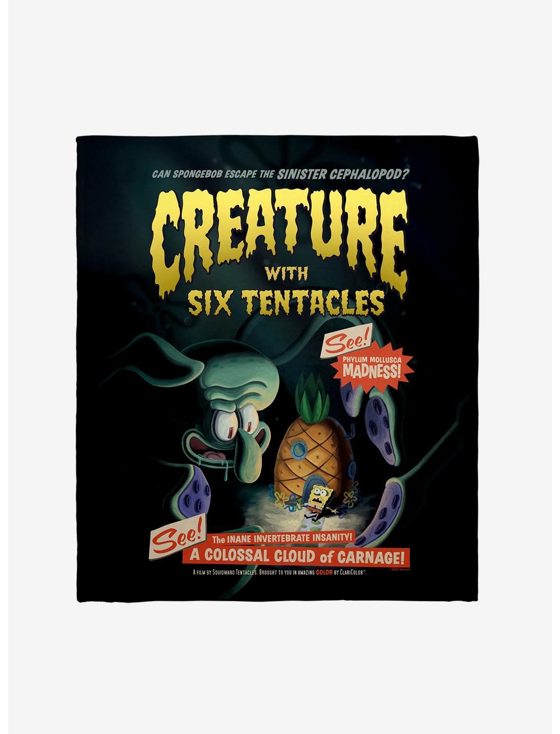 SpongeBob SqarePants Creature With The Six Tentacles B-Movie Poster Throw Blanket, , hi-res