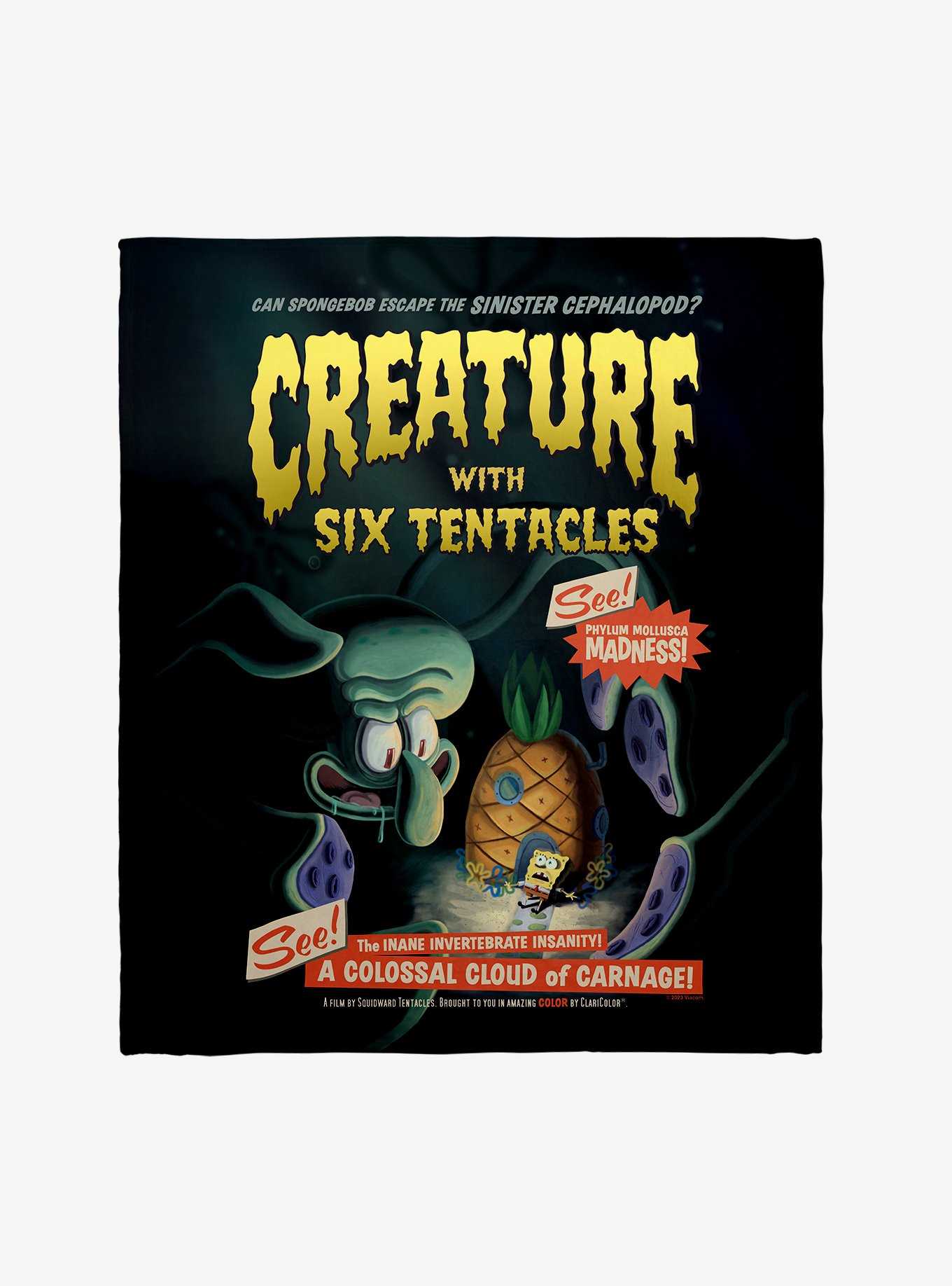 SpongeBob SqarePants Creature With The Six Tentacles B-Movie Poster Throw Blanket, , hi-res